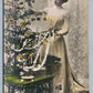 CHRISTMAS TREE DECORATING ANTIQUE REAL PHOTO POSTCARD RPPC