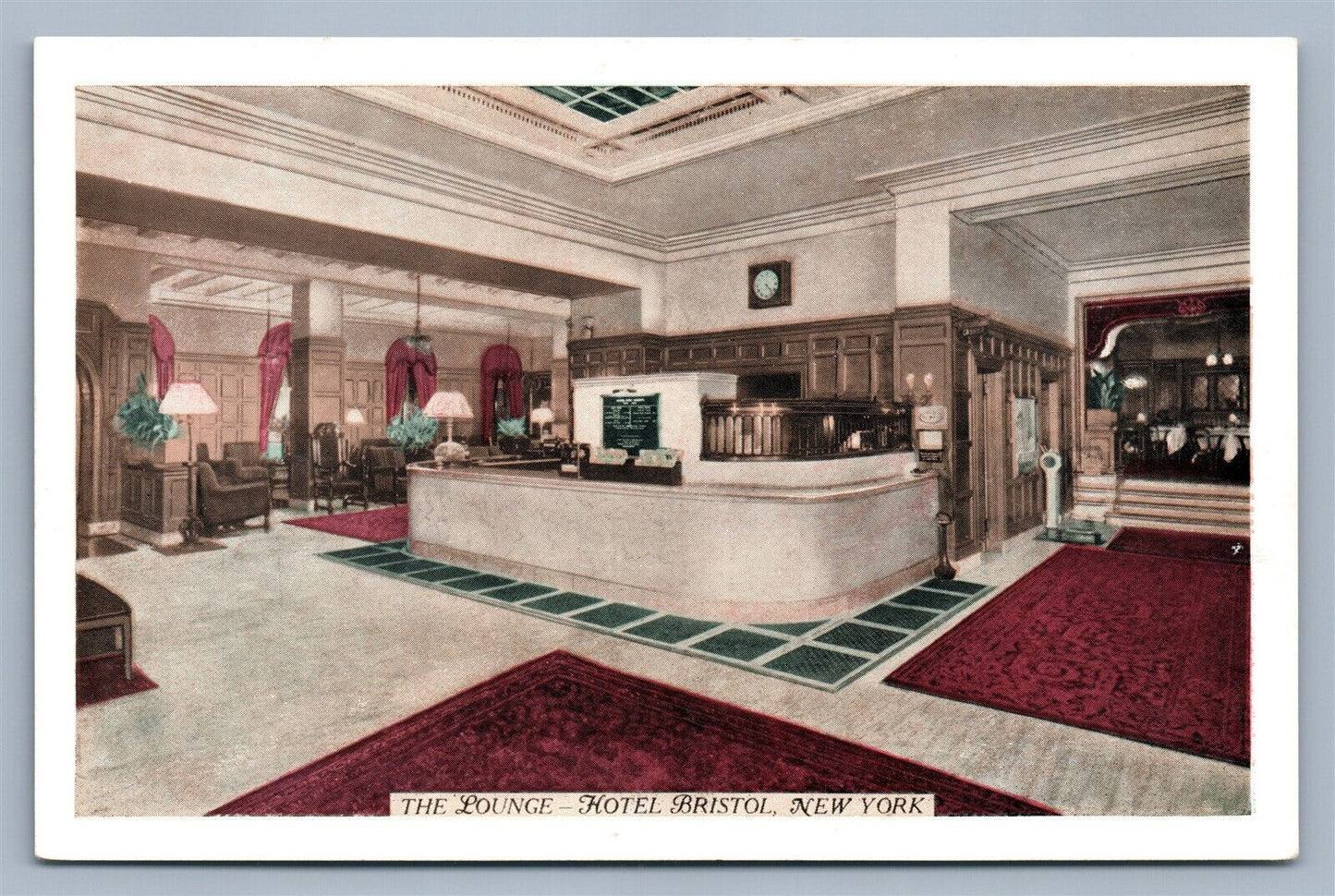 NEW YORK HOTEL BRISTOL W. 48th STREET 1938 MECHANICAL EXHIBIT VINTAGE POSTCARD