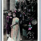 KIDS w/ TOYS UNDER CHRISTMAS TREE ANTIQUE REAL PHOTO POSTCARD RPPC