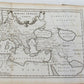 1744 ROMAN HISTORY ARMORIAL VELLUM BINDING ILLUSTRATED w/ MAP antique by FLORUS