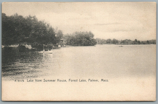 PALMER MA FOREST LAKE ANTIQUE POSTCARD