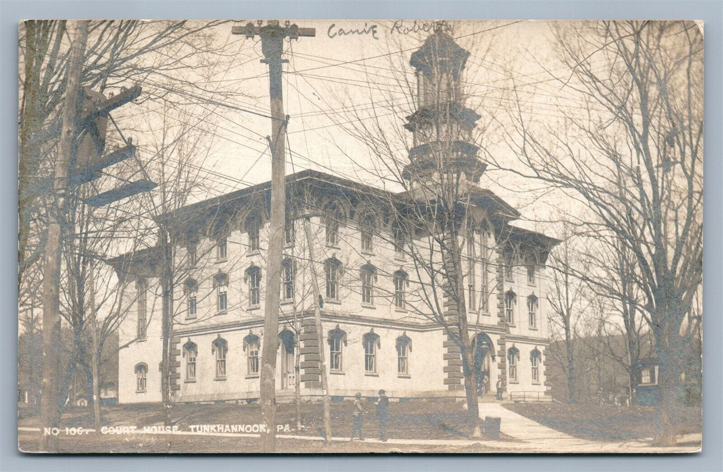 TUNKHANNOCK PA COURT HOUSE VINTAGE REAL PHOTO POSTCARD RPPC