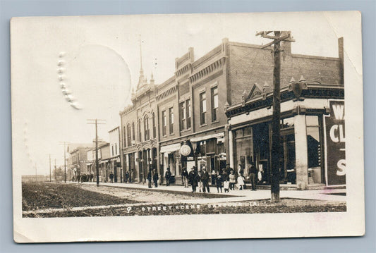 SANBORN IA STREET SCENE ANTIQUE REAL PHOTO POSTCARD RPPC