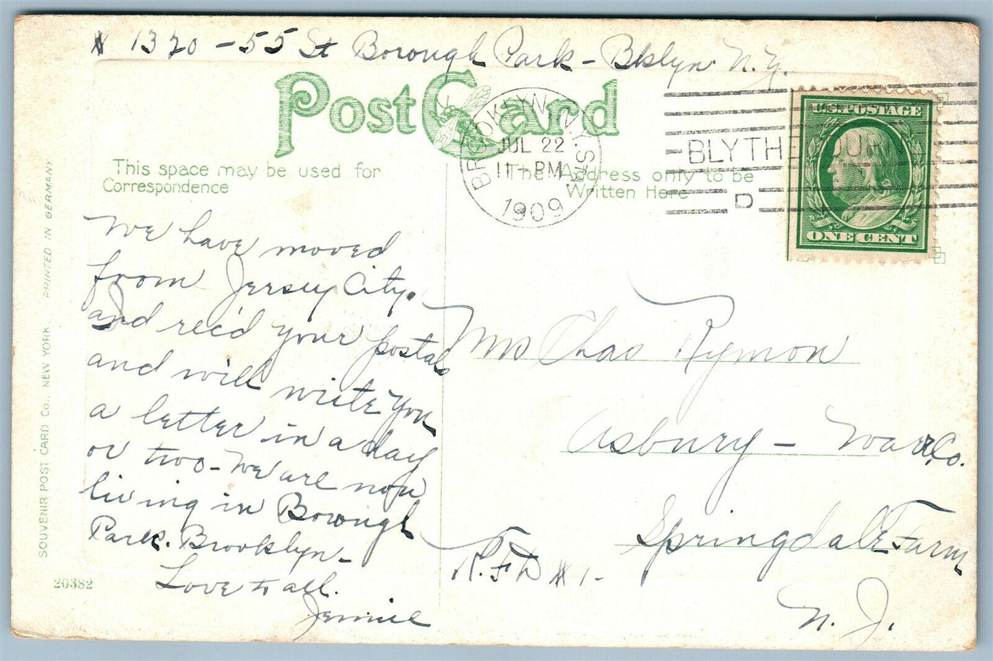 BROOKLYN NY BAY RIDGE SHORE ROAD ANTIQUE POSTCARD