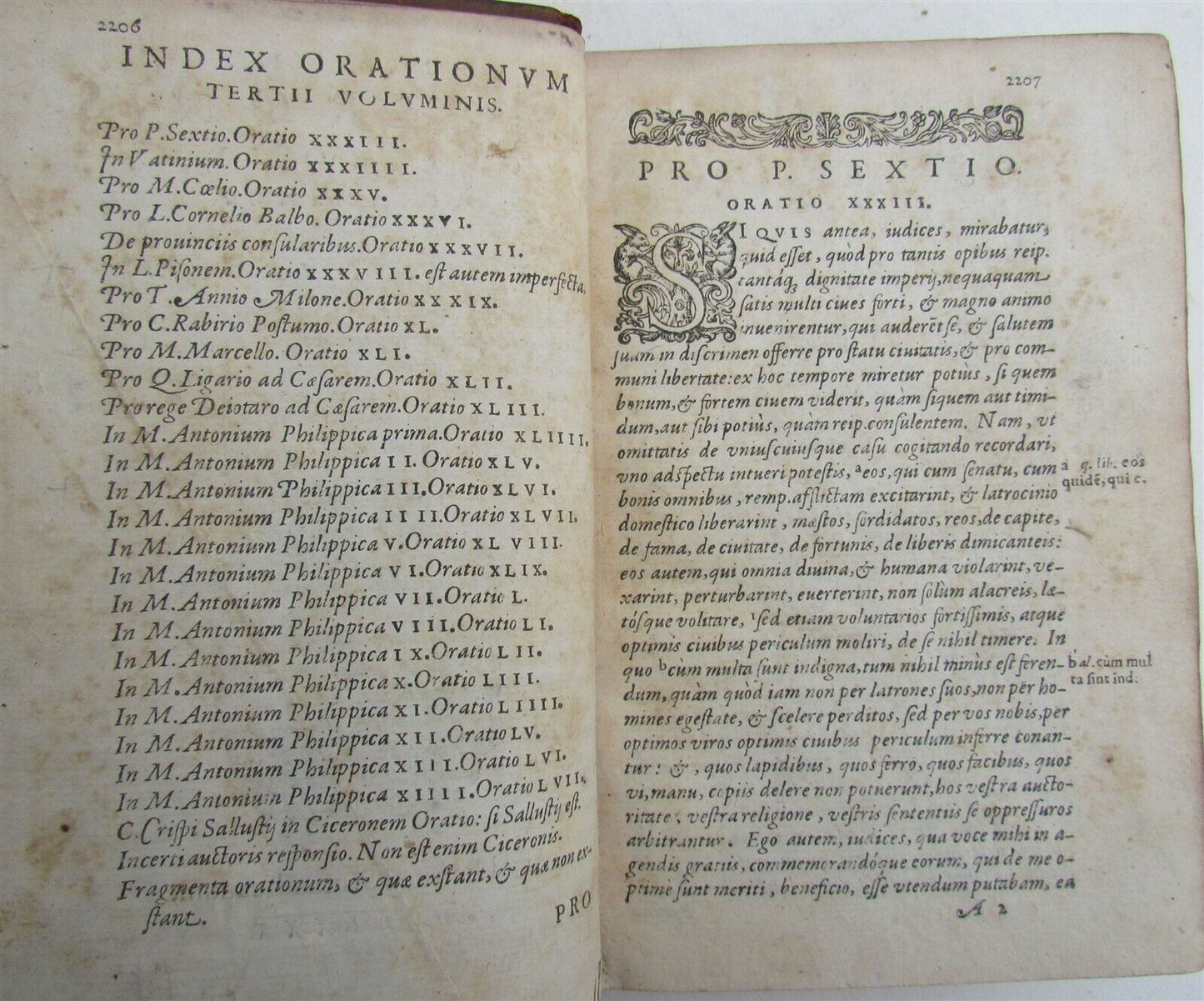 1580 CICERO ORATIONUM 16th CENTURY