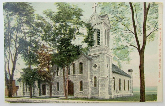 ANTIQUE 1908 POSTCARD - ST.MARK'S LUTHERAN CHURCH CANAJOHARIE N.Y.
