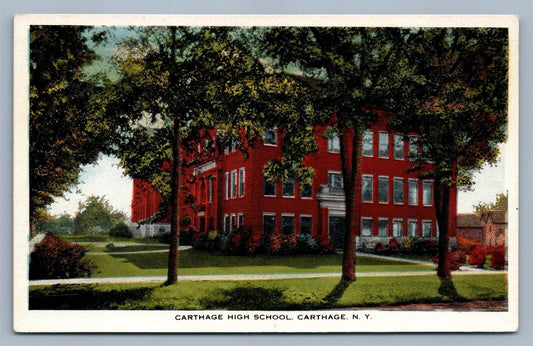 CARTHAGE NEW YORK HIGH SCHOOL ANTIQUE POSTCARD