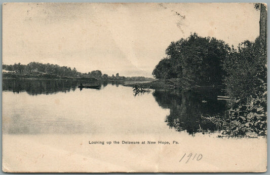 NEW HOPE PA DELAWARE RIVER ANTIQUE POSTCARD