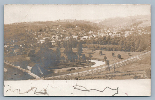 BROCKWAYVILLE PA PANORAMIC VIEW ANTIQUE REAL PHOTO POSTCARD RPPC