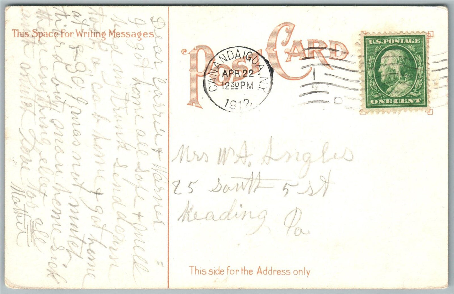 HARRISBURG PA CHILDREN'S INDUSTRIAL HOME 1912 ANTIQUE POSTCARD