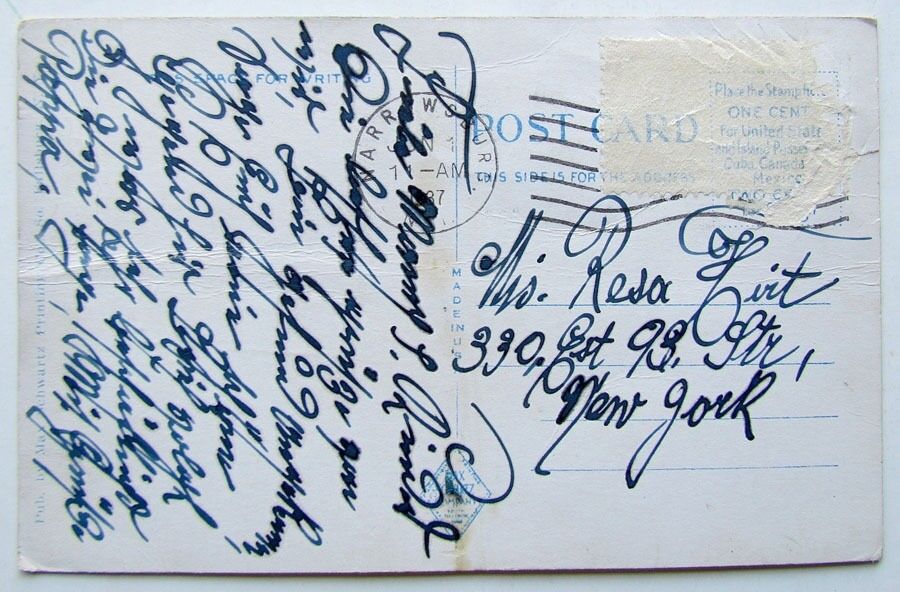 VINTAGE 1937 POSTCARD ENTERING MONTICELLO N.Y.