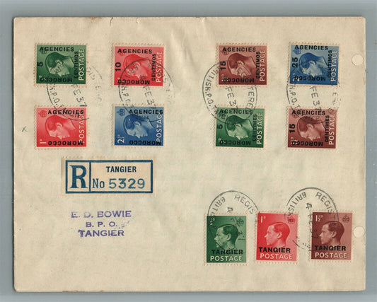 TANGIER MOROCCO VINTAGE 1937 COVER w/ STAMPS