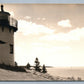 BEAR ISLAND ME LIGHTHOUSE & WESTERN WAY VINTAGE REAL PHOTO POSTCARD RPPC