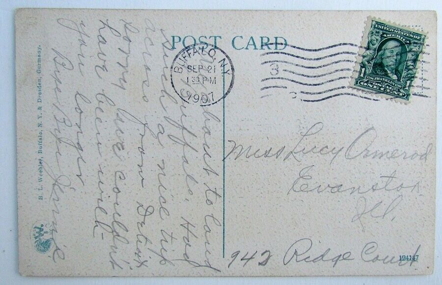 VINTAGE 1907 POSTCARD EASTERN STATES SHIP STEAMER