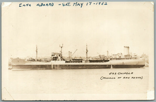 MILITARY SHIP USS CHIPOLA VINTAGE REAL PHOTO POSTCARD RPPC