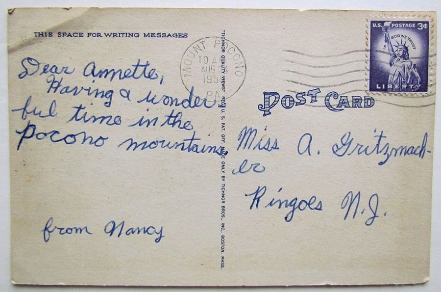 VINTAGE 1959 POSTCARD GREETINGS FROM DALEVILLE PA