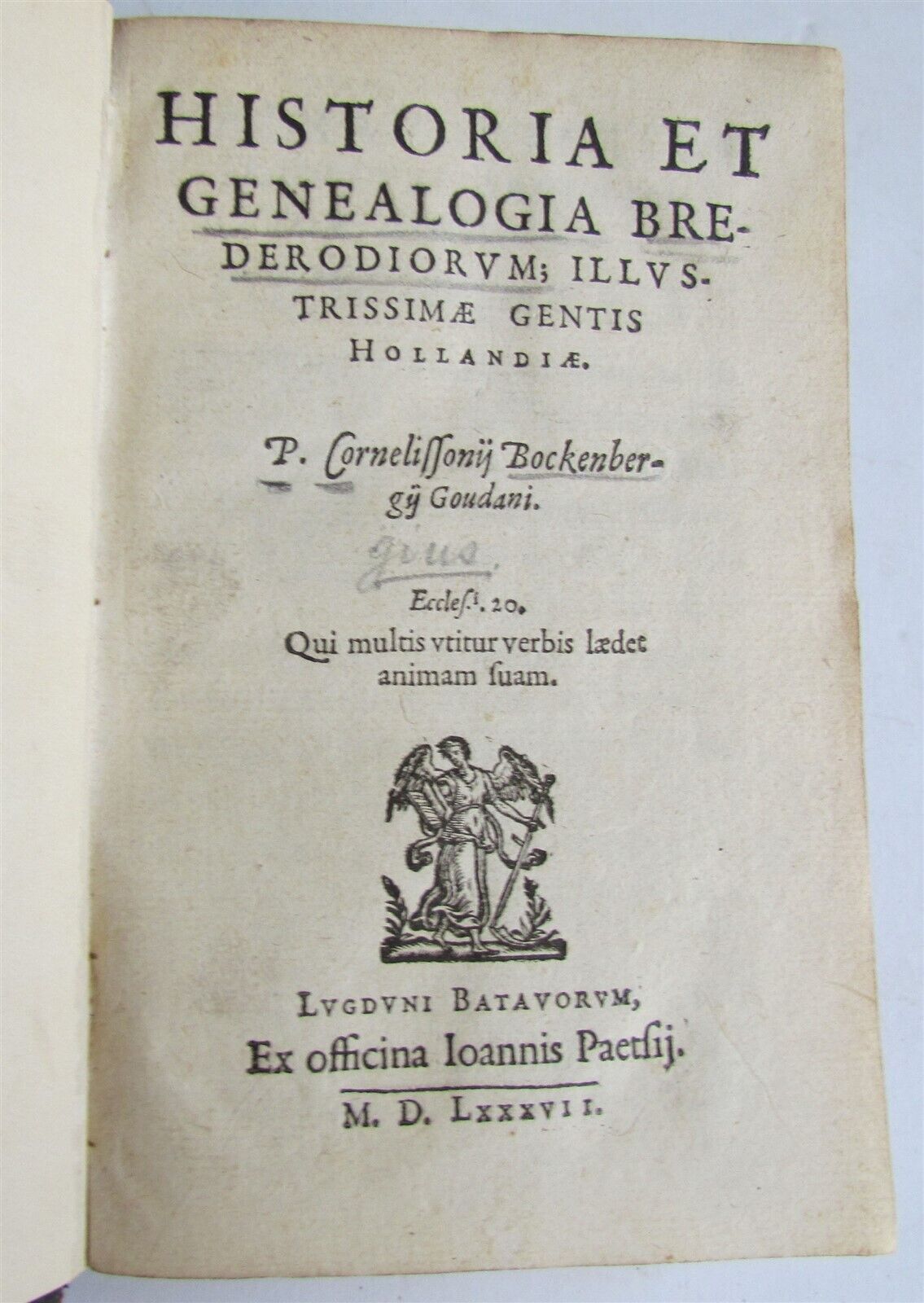 1587 HISTORY OF HOLLAND by Bockenberg antique 16th CENTURY in LATIN