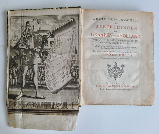 1744 NETHERLANDS Haarlem HISTORY antique FULLY ILLUSTRATED w/ 35 ENGRAVINGS