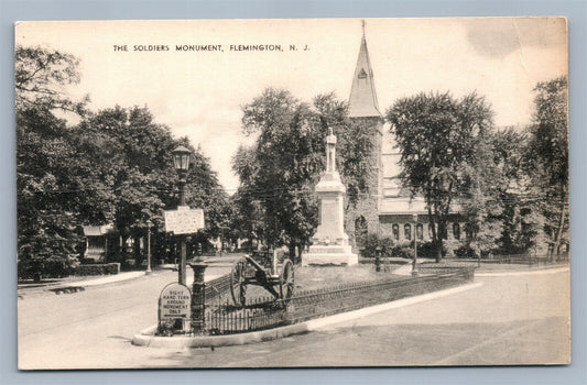 FLEMINGTON NJ SOLDIER'S MONUMENT VINTAGE POSTCARD