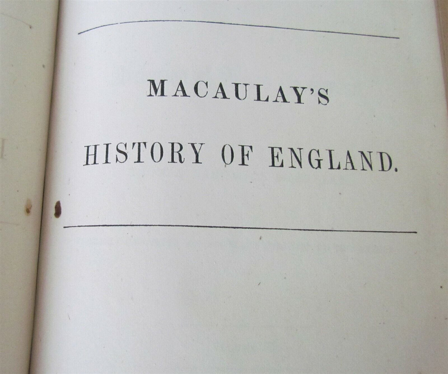 1856 HISTORY of ENGLAND by T.MACAULAY antique AMERICAN EDITION Philadelphia