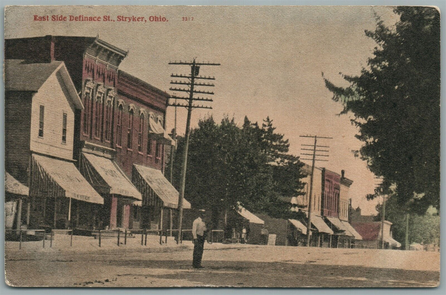 STRYKER OH DEFINACE STREET ANTIQUE POSTCARD