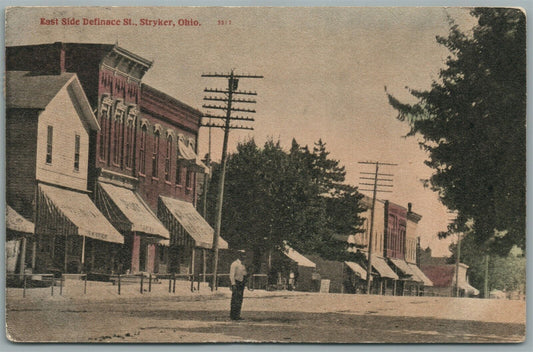 STRYKER OH DEFINACE STREET ANTIQUE POSTCARD