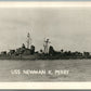 MILITARY SHIP USS NEWMAN K. PERRY ANTIQUE REAL PHOTO POSTCARD RPPC