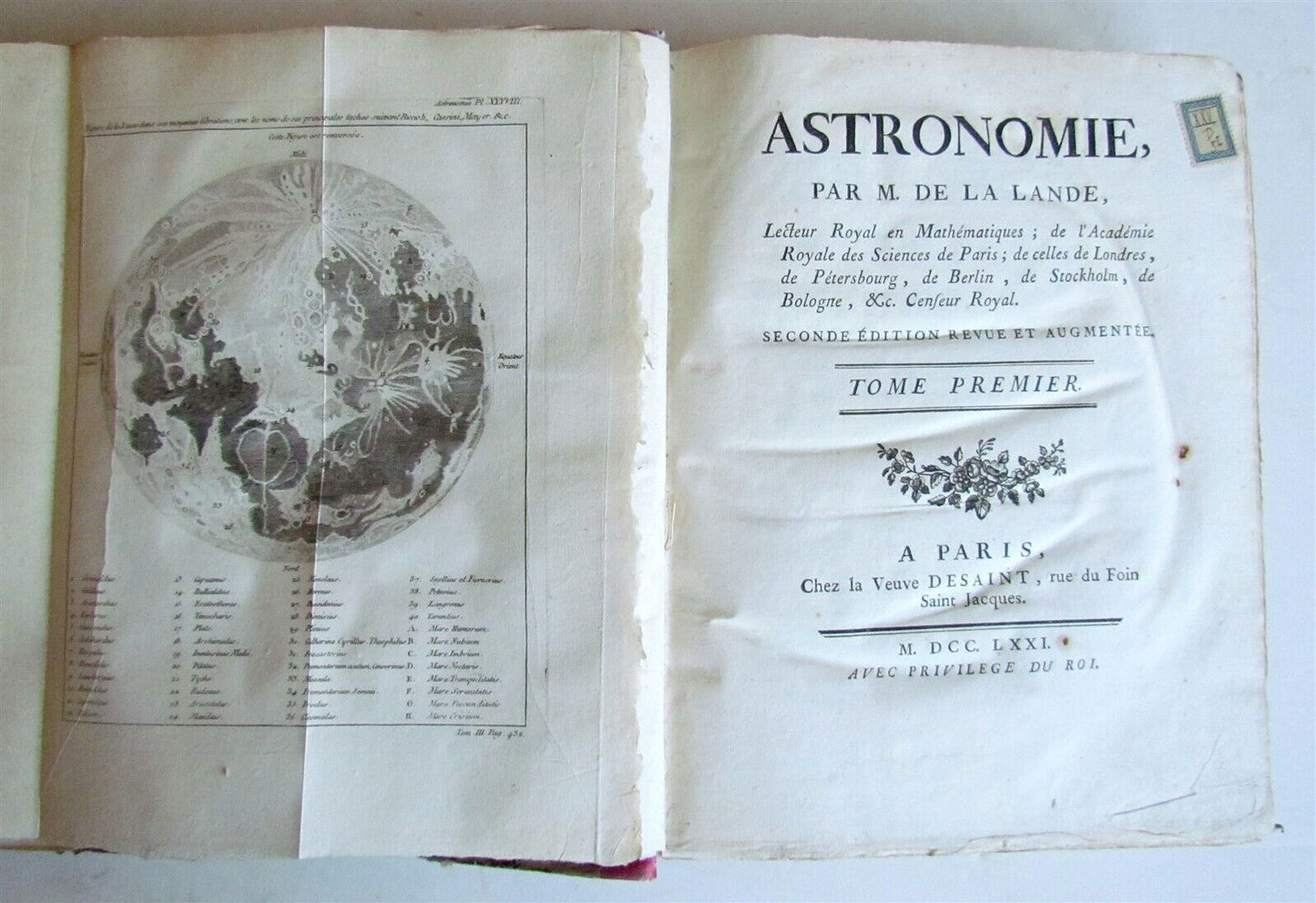 1771 ASTRONOMY 3 volumes FULLY ILLUSTRATED by J.J. de La Lande in FRENCH ANTIQUE