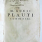 1725 M. Accii Plauti COMOEDIAE antique VELLUM BOUND