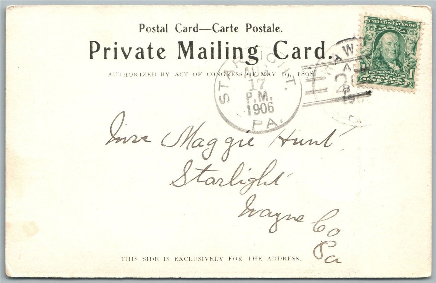 HAWLEY PA PHILOMENA'S CATHOLIC CHURCH INTERIOR 1906 ANTIQUE POSTCARD