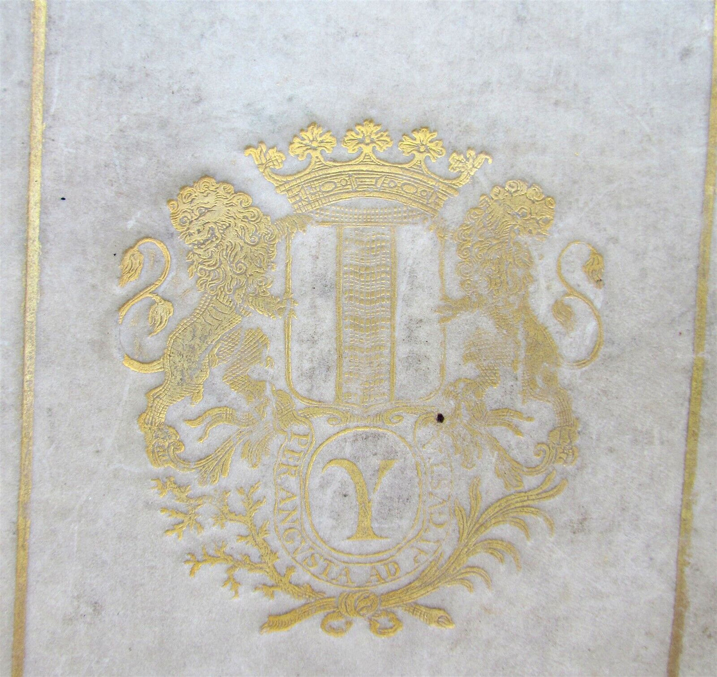 1740 PHARSALIA by LUCAN ARMORIAL VELLUM BINDING antique De Bello Civili