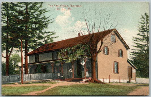 THORNTON PA POST OFFICE ANTIQUE POSTCARD