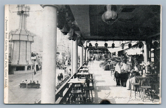 BROOKLYN NY CONEY ISLAND LUNA PARK JAPANESE ROOF GARDEN ANTIQUE POSTCARD