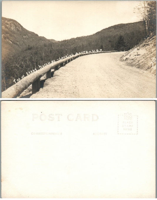 TOP OF EVANS NOTCH WHITE MOUNTAINS MAINE RPPC ANTIQUE REAL PHOTO POSTCARD