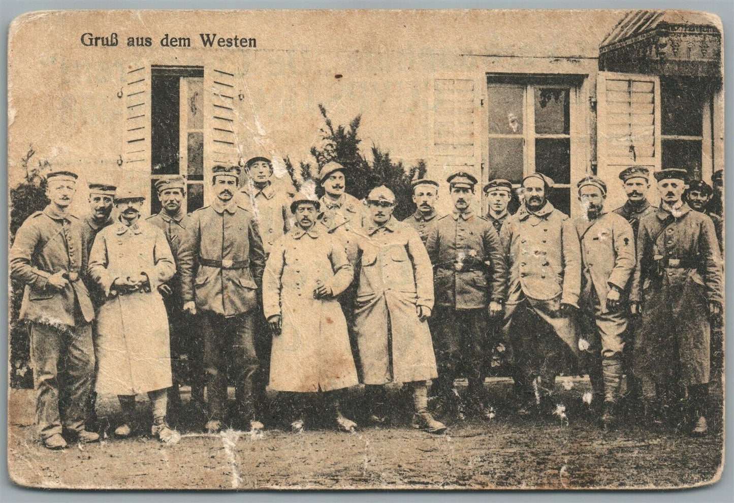 NETHERLANDS ADVERTISING on GERMAN MILITARY WWI ERA ANTIQUE POSTCARD