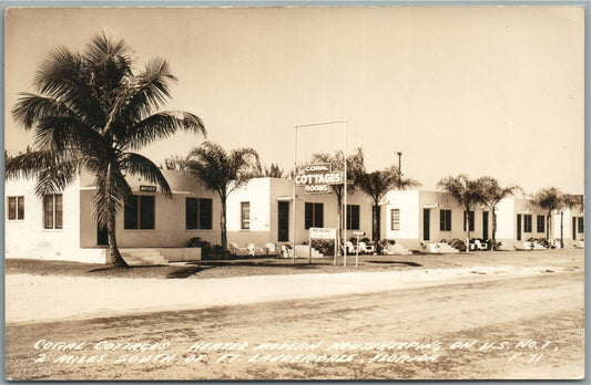 FT. LAUDERDALE FL CORAL COTTAGES VINTAGE REAL PHOTO POSTCARD RPPC