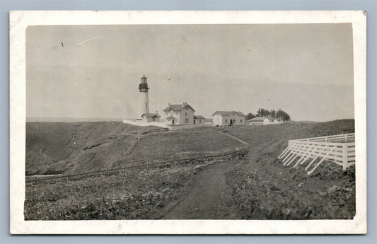MASSACHUSETTS LIGHTHOUSE ANTIQUE REAL PHOTO POSTCARD RPPC
