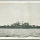 MILITARY SHIP USS EARLE DESTROYER ANTIQUE POSTCARD