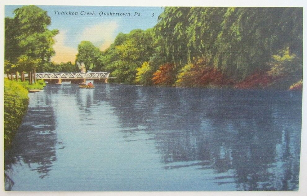 VINTAGE POSTCARD - TOHICKON CREEK  QUAKERTOWN BUCKS COUNTY PA