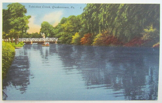 VINTAGE POSTCARD - TOHICKON CREEK  QUAKERTOWN BUCKS COUNTY PA