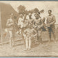 US ARMY SOLDIERS w/ little girl ANTIQUE REAL PHOTO