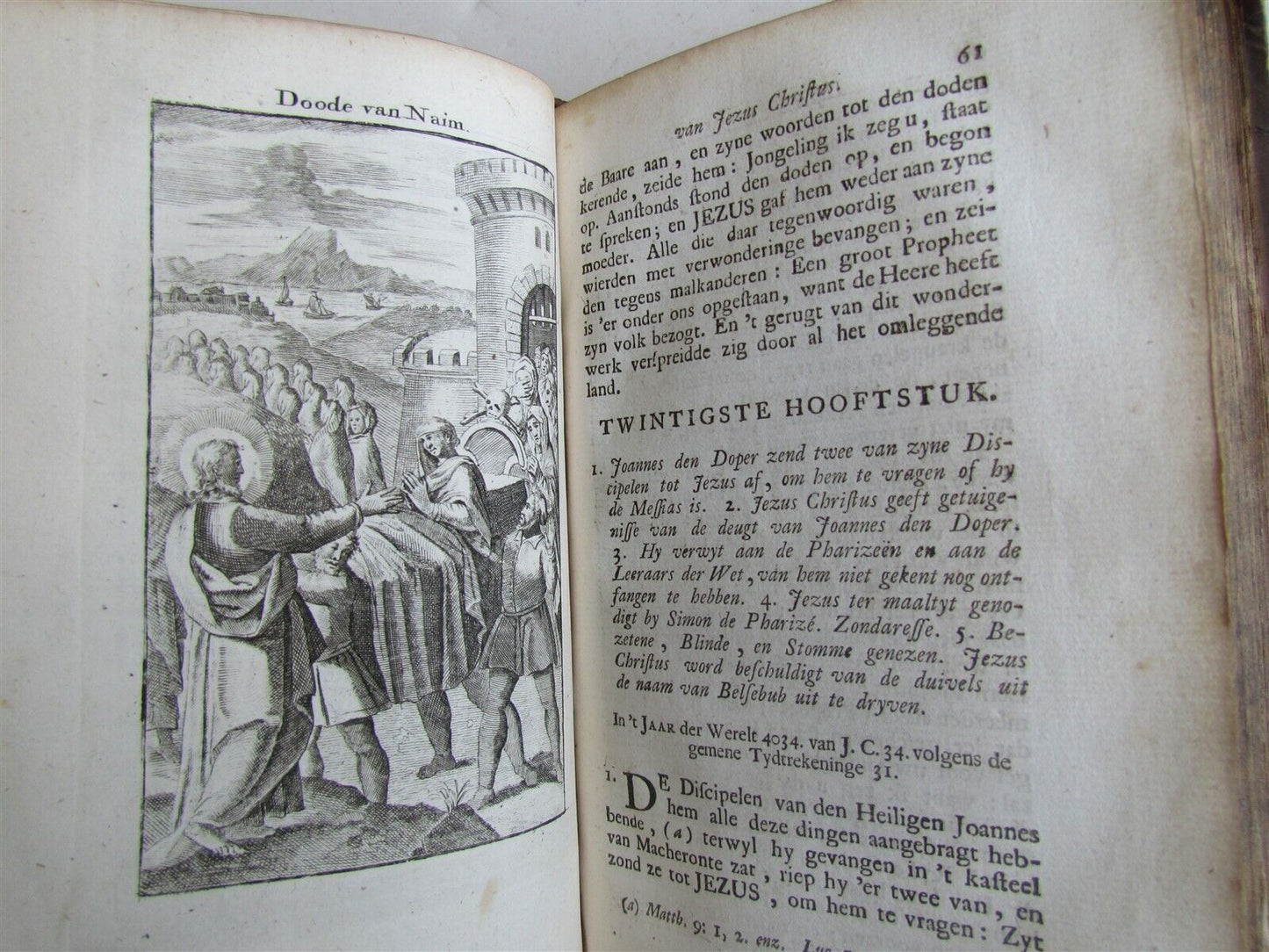 1741 ILLUSTRATED JESUS WONDERS HISTORY by A. CALMET ANTIQUE in DUTCH w/ MAP