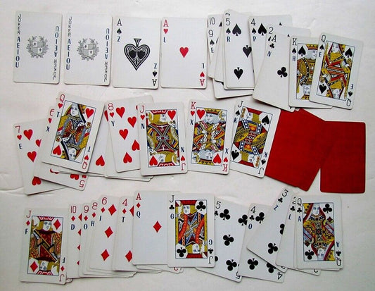 VINTAGE PLAYING CARDS DECK w/ JOKERS AEIOU