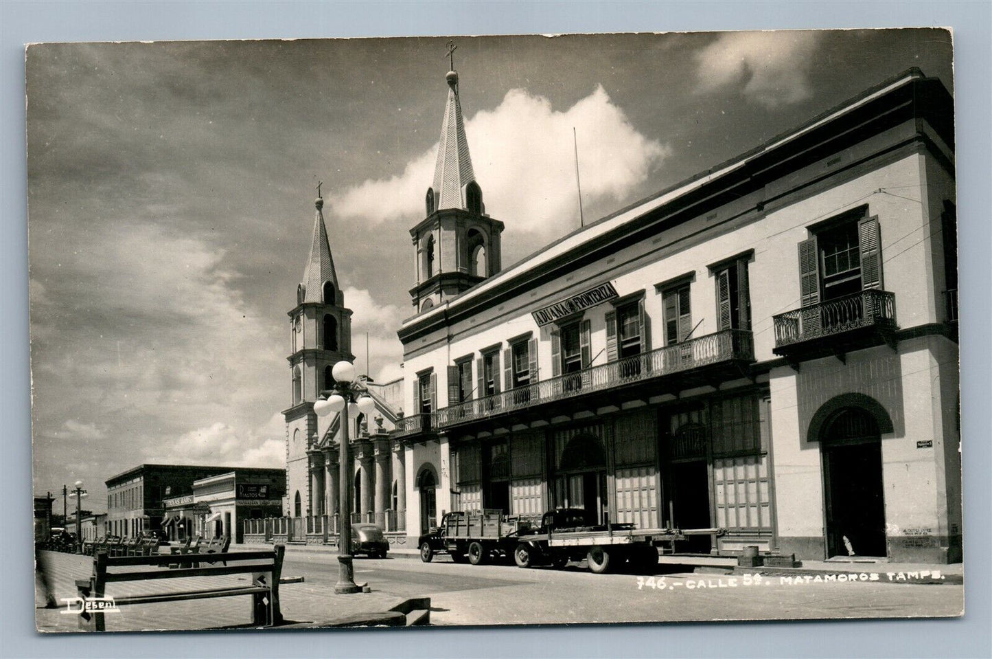 MATAMOROS TAMPS. MEXICO CALLE 5a VINTAGE REAL PHOTO POSTCARD RPPC