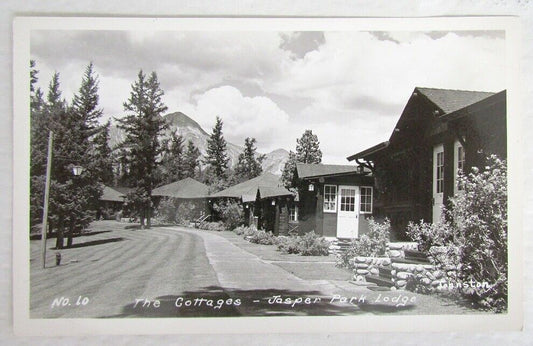 THE COTTAGES JASPER PARK LODGE CANADA RPPC VINTAGE REAL PHOTO POSTCARD