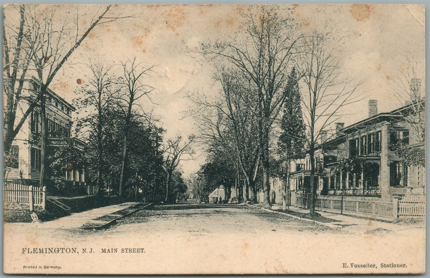 FLEMINGTON NJ MAIN STREET 1905 ANTIQUE POSTCARD