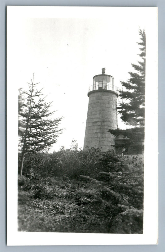 MONHEGAN ME LIGHTHOUSE VINTAGE REAL PHOTO POSTCARD RPPC