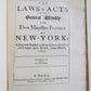 1894 FACSIMILE of LAWS & ACTS of GENERAL ASSEMBLY of NEW YORK antique VELLUM