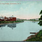 AMSTERDAM NY MOHAWK RIVER 1911 ANTIQUE POSTCARD