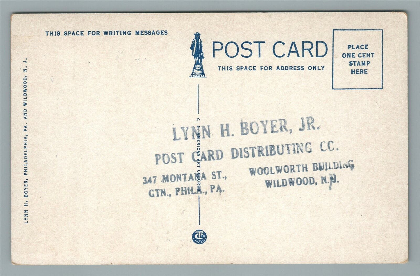 ANTIQUE POSTCARD DISTRIBUTING ADVERTISING VALLEY FORGE PA MEMORIAL CHAPEL